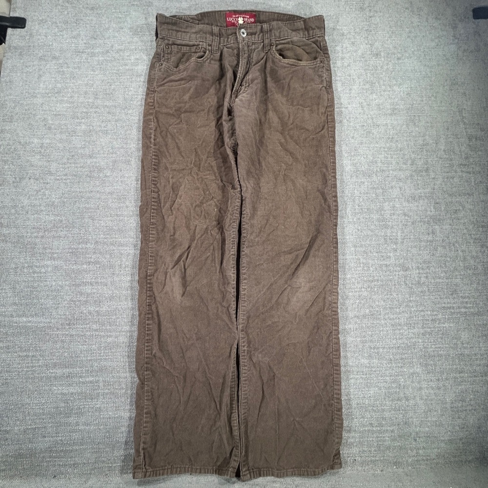 Lucky Brand Corduroy Pants Mens 32x32 Brown Good Straight Leg Classic Trousers